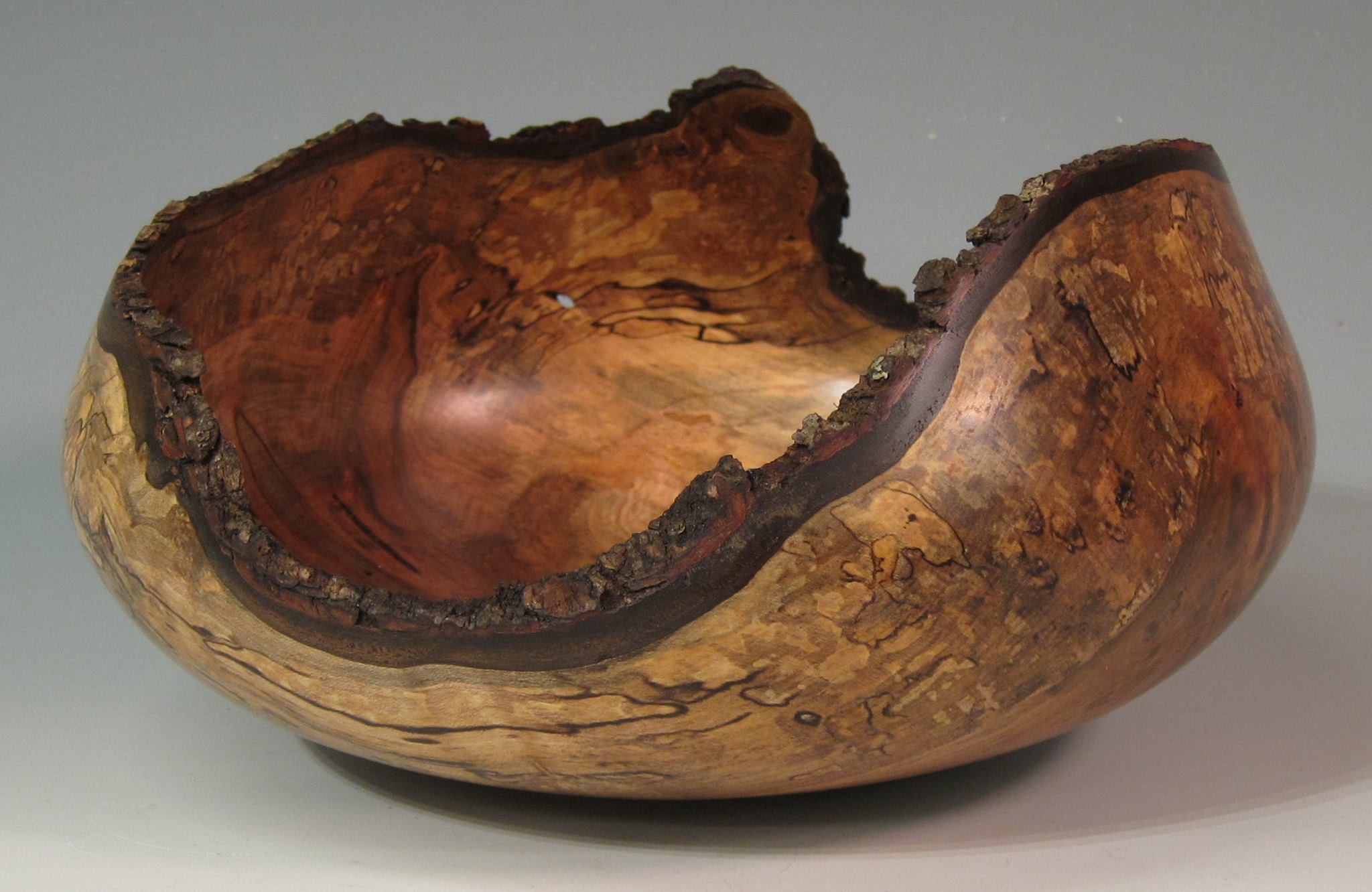 Natural Edge Ambrosia Maple Bowl 12 x 5 - Wood from Duke Forest